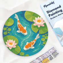 Load image into Gallery viewer, Diamond Painting on Wood Slice - Koi Pond Figured'Art UK