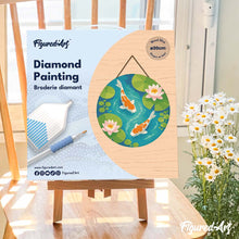 Load image into Gallery viewer, Diamond Painting on Wood Slice - Koi Pond