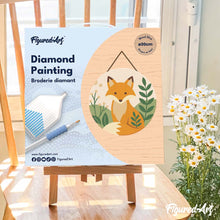 Load image into Gallery viewer, Diamond Painting on Wood Slice - Fox