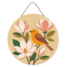 Load image into Gallery viewer, Diamond Painting on Wood Slice - Magnolia Songbird