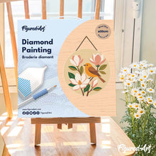 Load image into Gallery viewer, Diamond Painting on Wood Slice - Magnolia Songbird