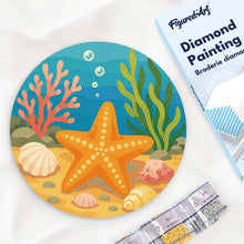 Load image into Gallery viewer, Diamond Painting on Wood Slice - Starfish Figured'Art UK
