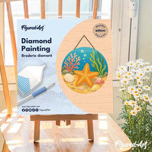 Load image into Gallery viewer, Diamond Painting on Wood Slice - Starfish