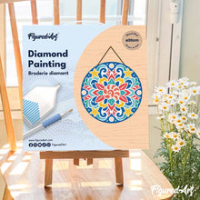 Load image into Gallery viewer, Diamond Painting on Wood Slice - Seashell Mandala