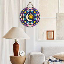 Load image into Gallery viewer, Diamond Painting on Wood Slice - Celestial Mandala
