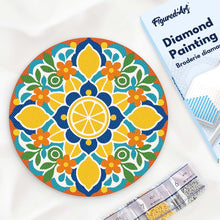 Load image into Gallery viewer, Diamond Painting on Wood Slice - Citrus Mandala Figured'Art UK