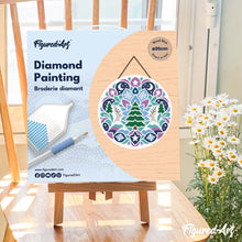 Load image into Gallery viewer, Diamond Painting on Wood Slice - Christmas Mandala