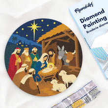 Load image into Gallery viewer, Diamond Painting on Wood Slice - Christmas Nativity Figured'Art UK