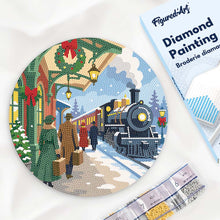 Load image into Gallery viewer, Diamond Painting on Wood Slice - Holiday Train Escape Figured'Art UK