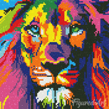 Load image into Gallery viewer, Mini Diamond Painting 25x25cm - Lion Pop Art
