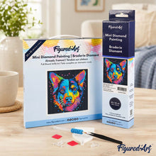 Load image into Gallery viewer, Mini Diamond Painting 25x25cm - Neon Dog Abstract Pop Art
