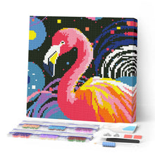 Load image into Gallery viewer, Mini Diamond Painting 25x25cm - Flamingo Abstract Pop Art Figured'Art UK