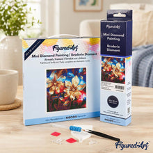 Load image into Gallery viewer, Mini Diamond Painting 25x25cm - Shiny Golden Flowers