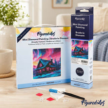 Load image into Gallery viewer, Mini Diamond Painting 25x25cm - House under Aurora Sky