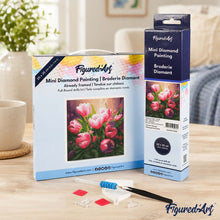 Load image into Gallery viewer, Mini Diamond Painting 25x25cm - Pretty Pink Tulips