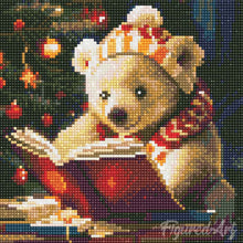 Load image into Gallery viewer, Mini Diamond Painting 25x25cm - Cute Reading Bear