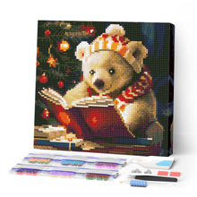 Load image into Gallery viewer, Mini Diamond Painting 25x25cm - Cute Reading Bear Figured'Art UK