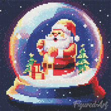 Load image into Gallery viewer, Mini Diamond Painting 25x25cm - Santa in Snow Globe