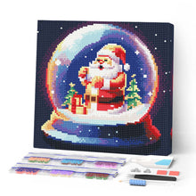 Load image into Gallery viewer, Mini Diamond Painting 25x25cm - Santa in Snow Globe Figured'Art UK