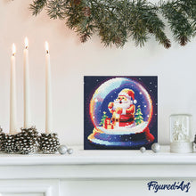 Load image into Gallery viewer, Mini Diamond Painting 25x25cm - Santa in Snow Globe