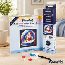 Load image into Gallery viewer, Mini Diamond Painting 25x25cm - Santa in Snow Globe