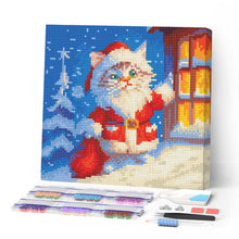 Load image into Gallery viewer, Mini Diamond Painting 25x25cm - Santa Kitty Figured'Art UK