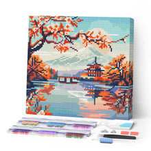 Load image into Gallery viewer, Mini Diamond Painting 25x25cm - Lake and Mount Fuji Figured'Art UK
