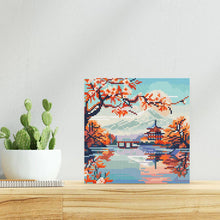 Load image into Gallery viewer, Mini Diamond Painting 25x25cm - Lake and Mount Fuji