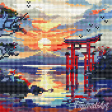 Load image into Gallery viewer, Mini Diamond Painting 25x25cm - Torii Gate at Sunset