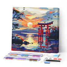 Load image into Gallery viewer, Mini Diamond Painting 25x25cm - Torii Gate at Sunset Figured'Art UK
