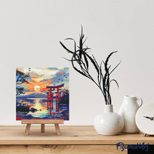 Load image into Gallery viewer, Mini Diamond Painting 25x25cm - Torii Gate at Sunset