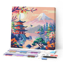 Load image into Gallery viewer, Mini Diamond Painting 25x25cm - Pagoda and Mount Fuji Figured'Art UK