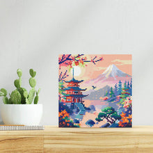Load image into Gallery viewer, Mini Diamond Painting 25x25cm - Pagoda and Mount Fuji
