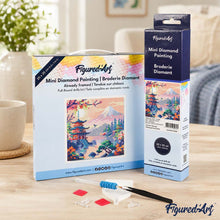 Load image into Gallery viewer, Mini Diamond Painting 25x25cm - Pagoda and Mount Fuji