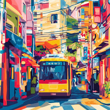 Load image into Gallery viewer, Mini Diamond Painting 25x25cm - Tokyo City Bus Figured'Art UK