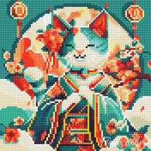 Load image into Gallery viewer, Mini Diamond Painting 25x25cm - Japanese Princess Cat