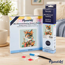 Load image into Gallery viewer, Mini Diamond Painting 25x25cm - Floral Cat in Kimono