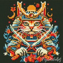 Load image into Gallery viewer, Mini Diamond Painting 25x25cm - Samurai Cat