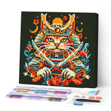 Load image into Gallery viewer, Mini Diamond Painting 25x25cm - Samurai Cat Figured'Art UK
