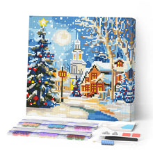 Load image into Gallery viewer, Mini Diamond Painting 25x25cm - Snowy Christmas Street Figured'Art UK