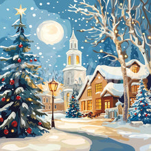 Load image into Gallery viewer, Mini Diamond Painting 25x25cm - Snowy Christmas Street Figured'Art UK