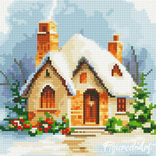 Load image into Gallery viewer, Mini Diamond Painting 25x25cm - Winter Brick House