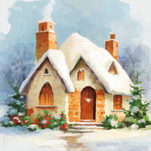 Load image into Gallery viewer, Mini Diamond Painting 25x25cm - Winter Brick House Figured'Art UK