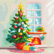 Load image into Gallery viewer, Mini Diamond Painting 25x25cm - Christmas Tree and Fireplace