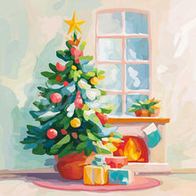 Load image into Gallery viewer, Mini Diamond Painting 25x25cm - Christmas Tree and Fireplace Figured'Art UK