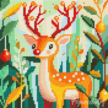 Load image into Gallery viewer, Mini Diamond Painting 25x25cm - Golden Reindeer