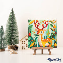 Load image into Gallery viewer, Mini Diamond Painting 25x25cm - Golden Reindeer