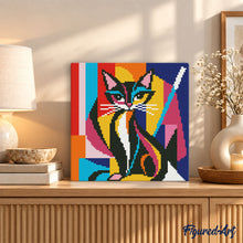 Load image into Gallery viewer, Mini Diamond Painting 25x25cm - Bold Abstract Cat