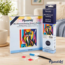 Load image into Gallery viewer, Mini Diamond Painting 25x25cm - Bold Abstract Cat