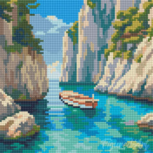 Load image into Gallery viewer, Mini Diamond Painting 25x25cm - Peaceful Blue Cove
